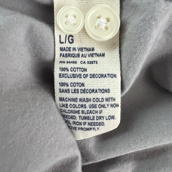 American Eagle Shirt Mens Large Solid Light Gray Button Down Casual Preppy - Picture 6 of 6